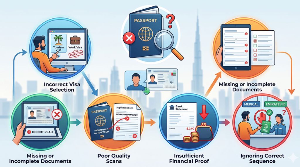 اشتباهات رایج هنگام گرفتن اقامت دبی بدون واسطه