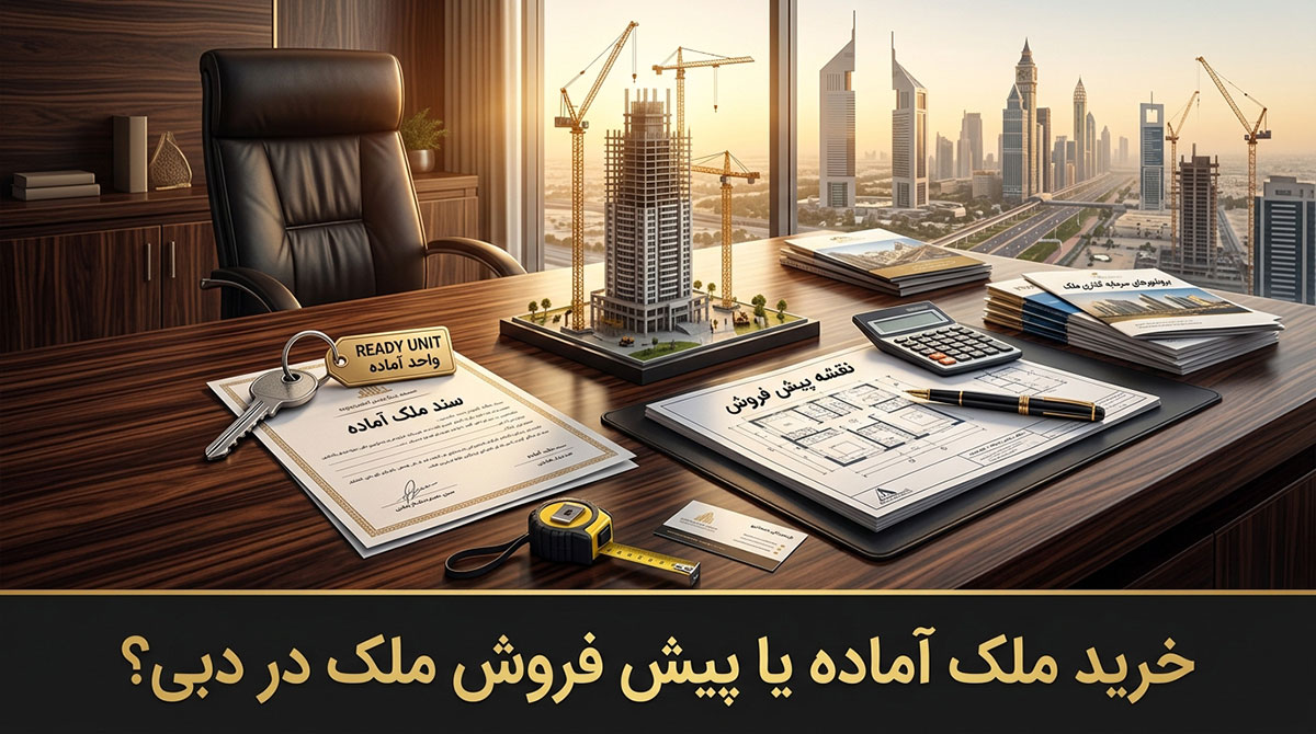 خرید ملک آماده یا پیش‌ فروش ملک در دبی؟ مقایسه کامل قیمت، بازده و ریسک (2026)